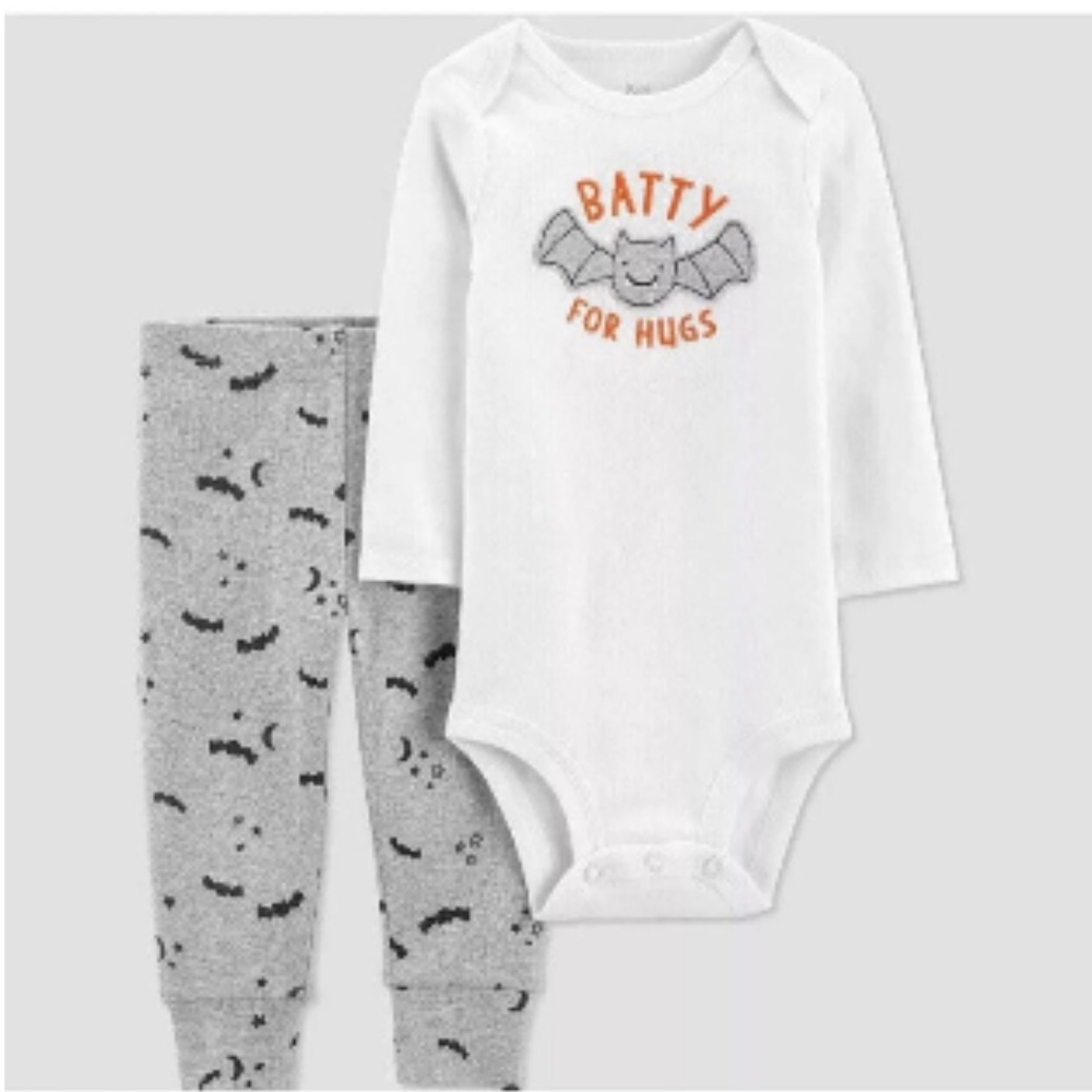 NEW! Just one You By Carters Batty For Hugs Halloween Top & Bottom Set 6 Months